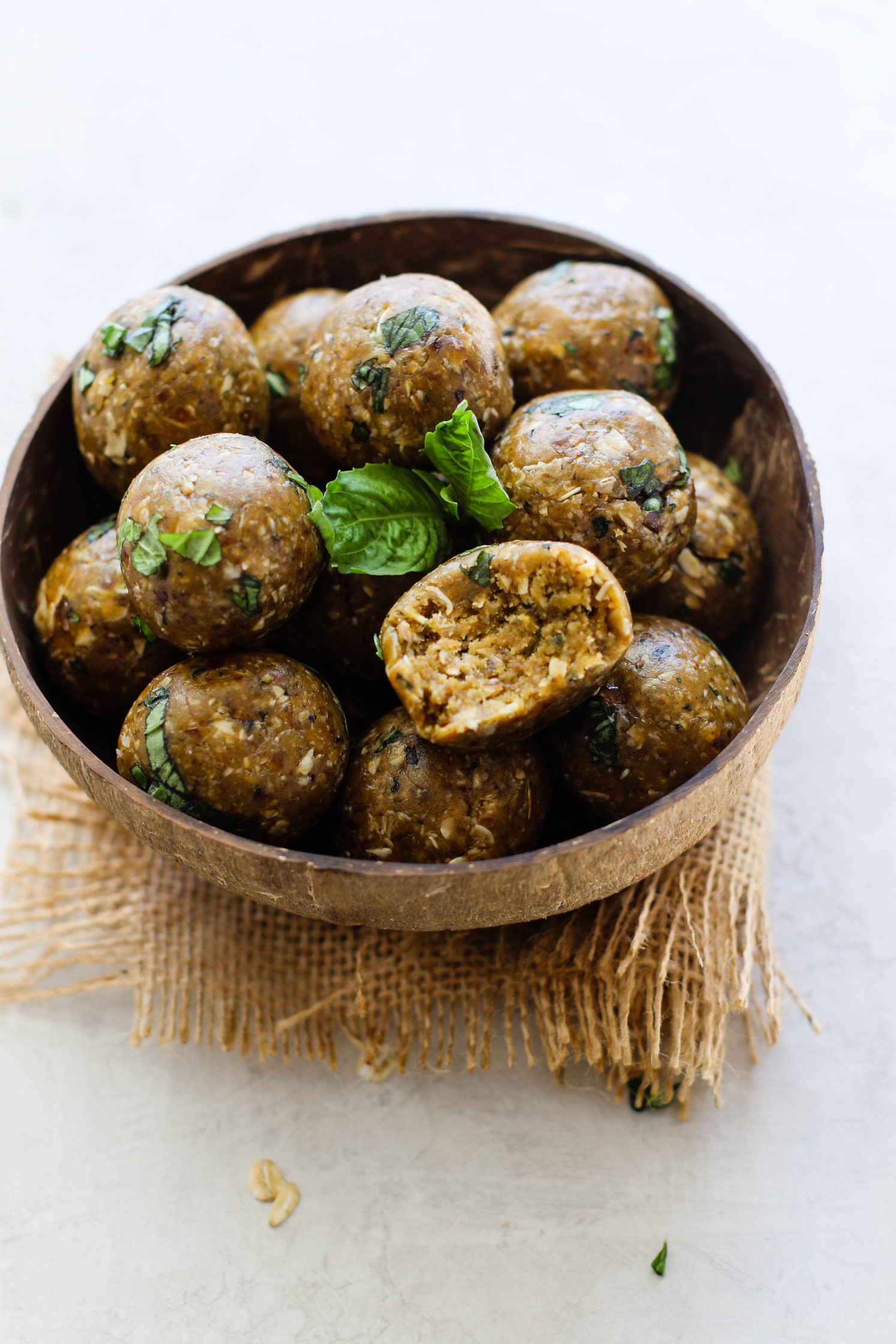 Peanut Butter & Basil Bliss Balls Flora & Vino