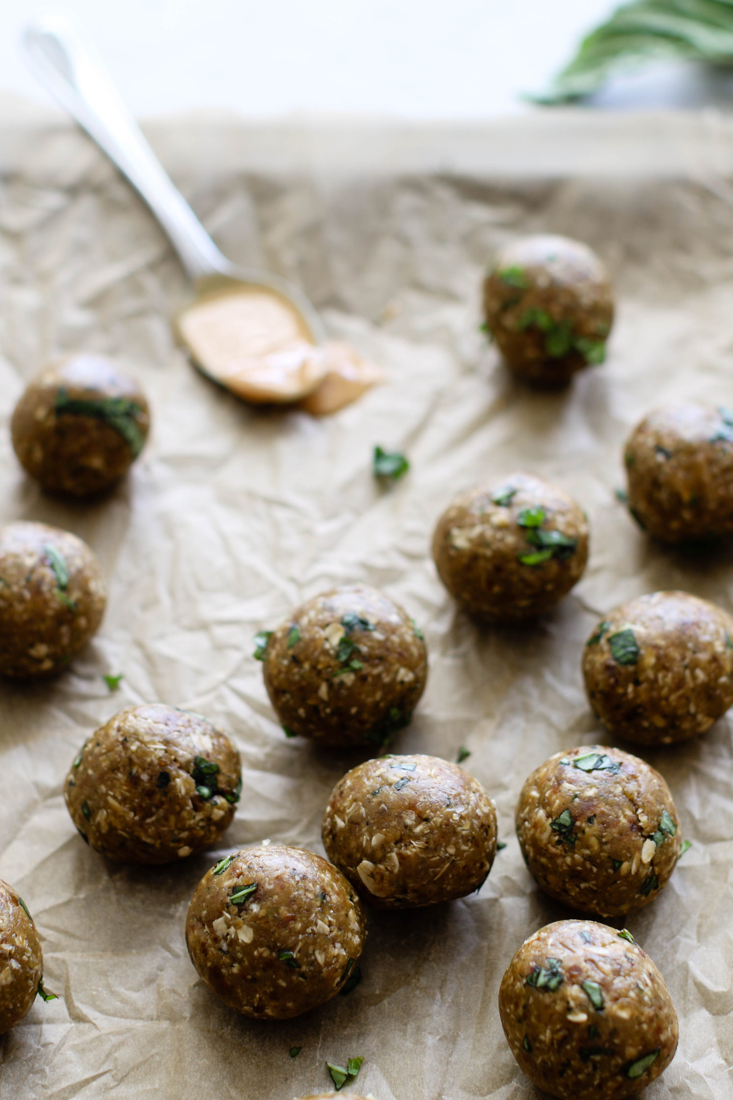 Peanut Butter & Basil Bliss Balls Flora & Vino
