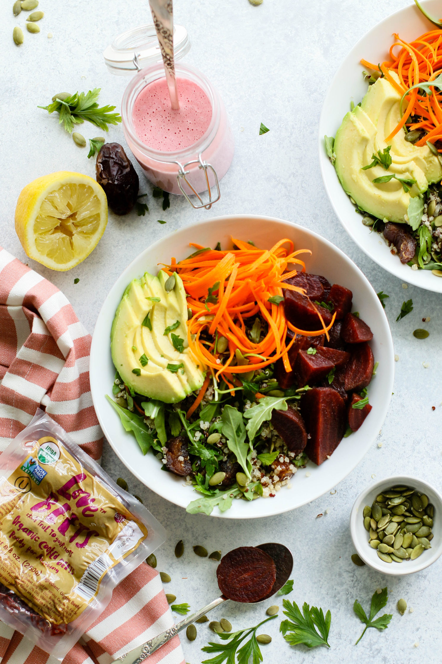 Summer Beet Macro Bowl with Sweet Beet Tahini (V, GF, OF) Flora & Vino
