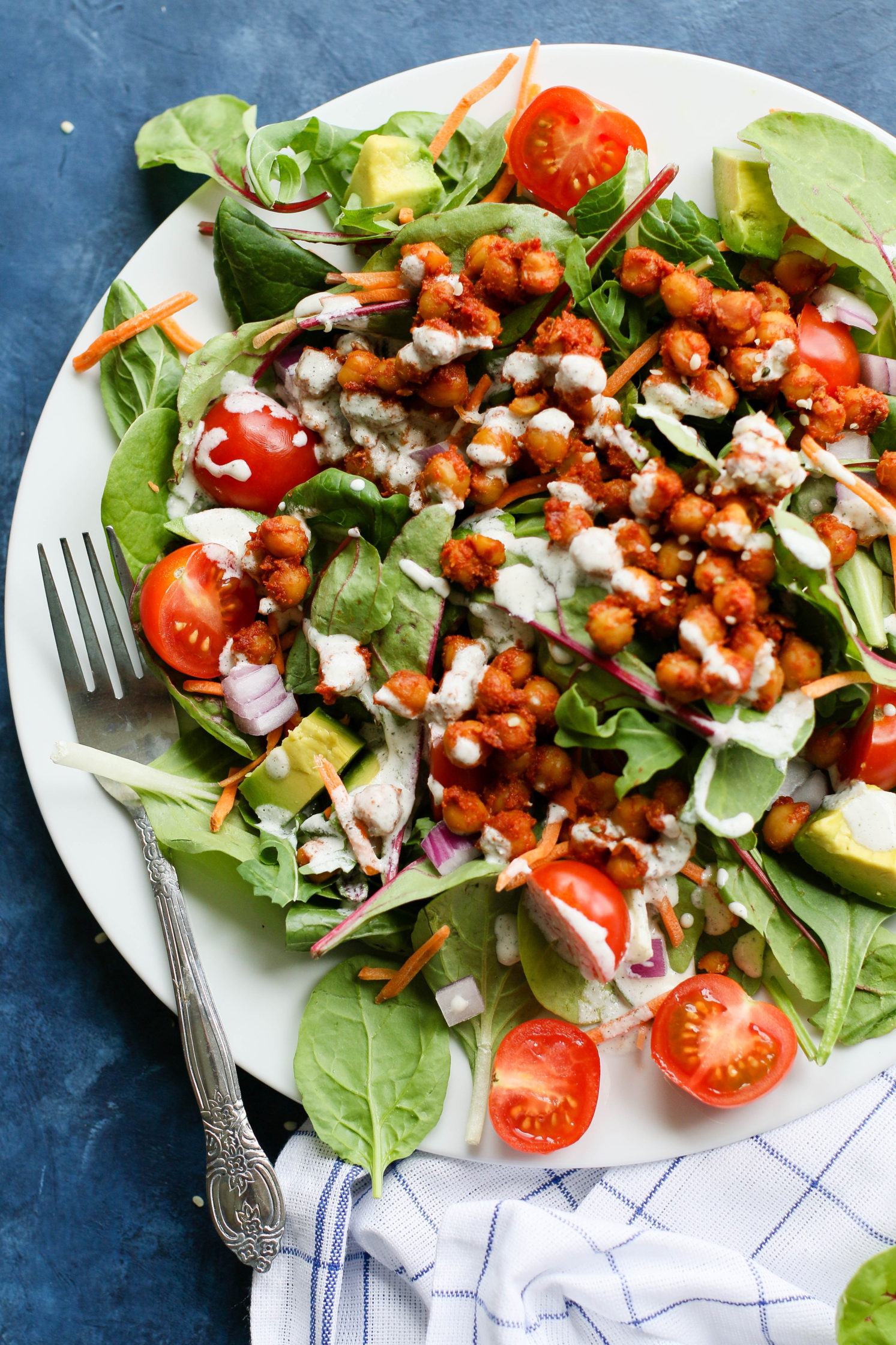 BBQ Chickpea Salad with Creamy Hemp Heart Ranch Flora & Vino