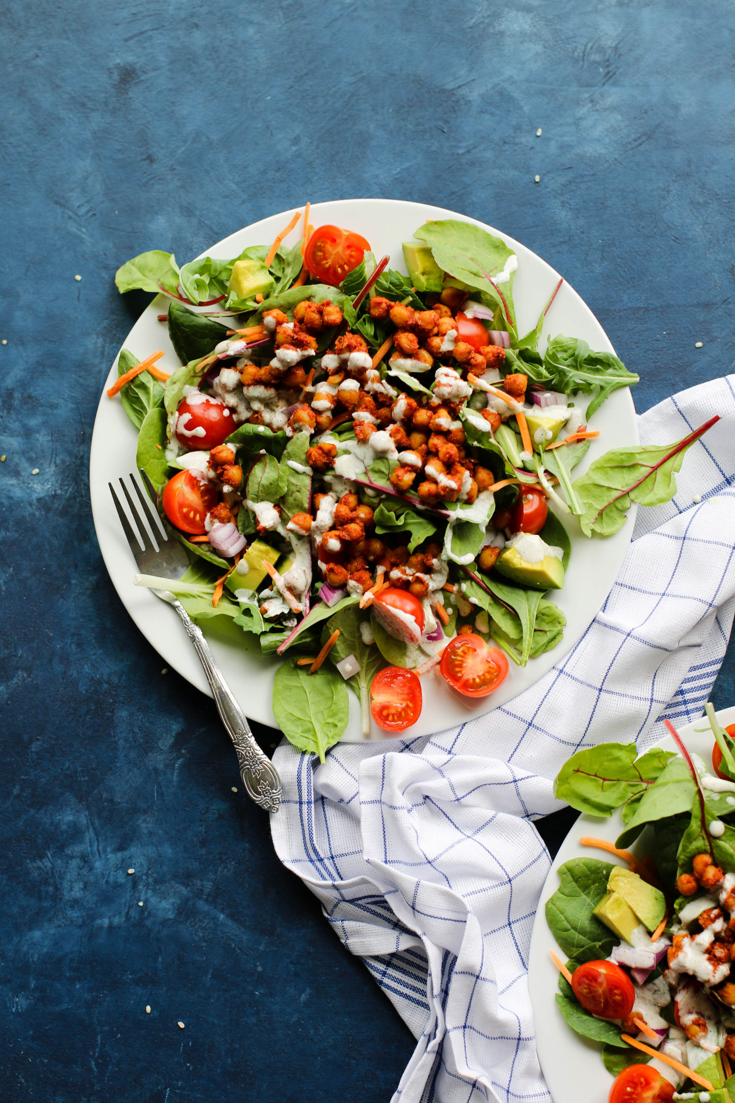 BBQ Chickpea Salad with Creamy Hemp Heart Ranch Flora & Vino