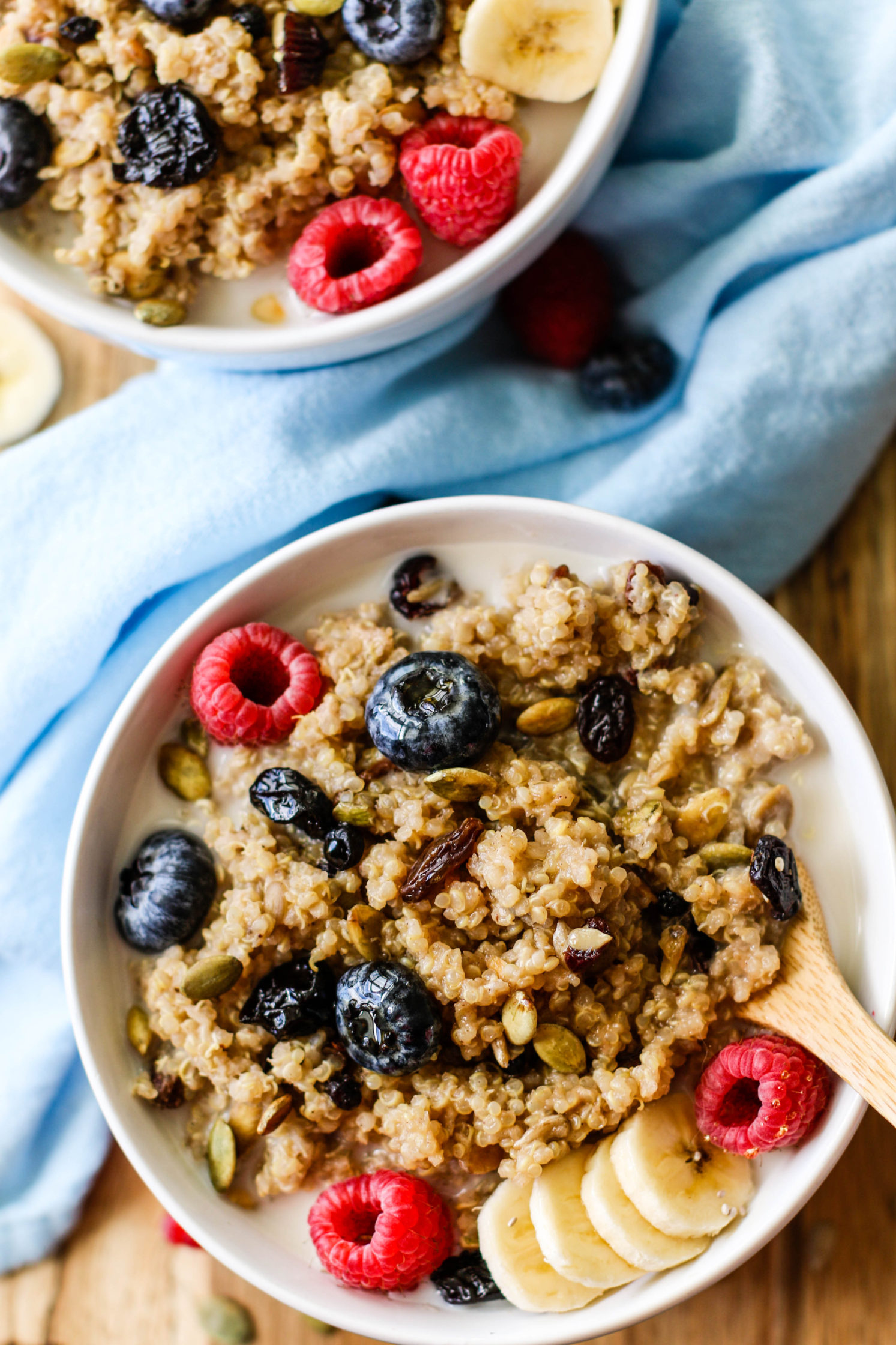 Warm Leftover Quinoa Breakfast Bowls (V, GF, OF) Flora & Vino