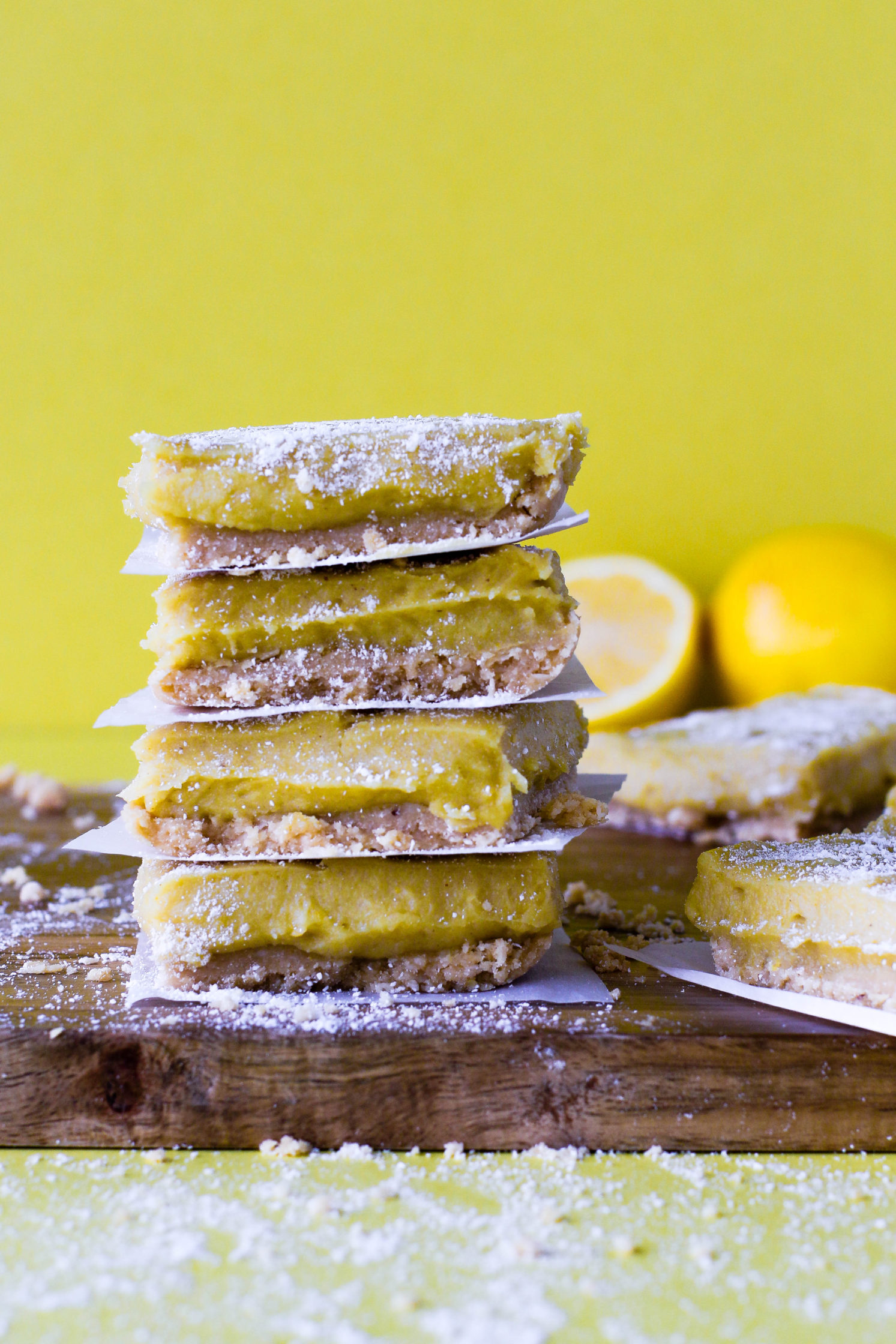 Raw Lemon Pie Bars with "CocoRoon" Crust (V, GF) Flora & Vino