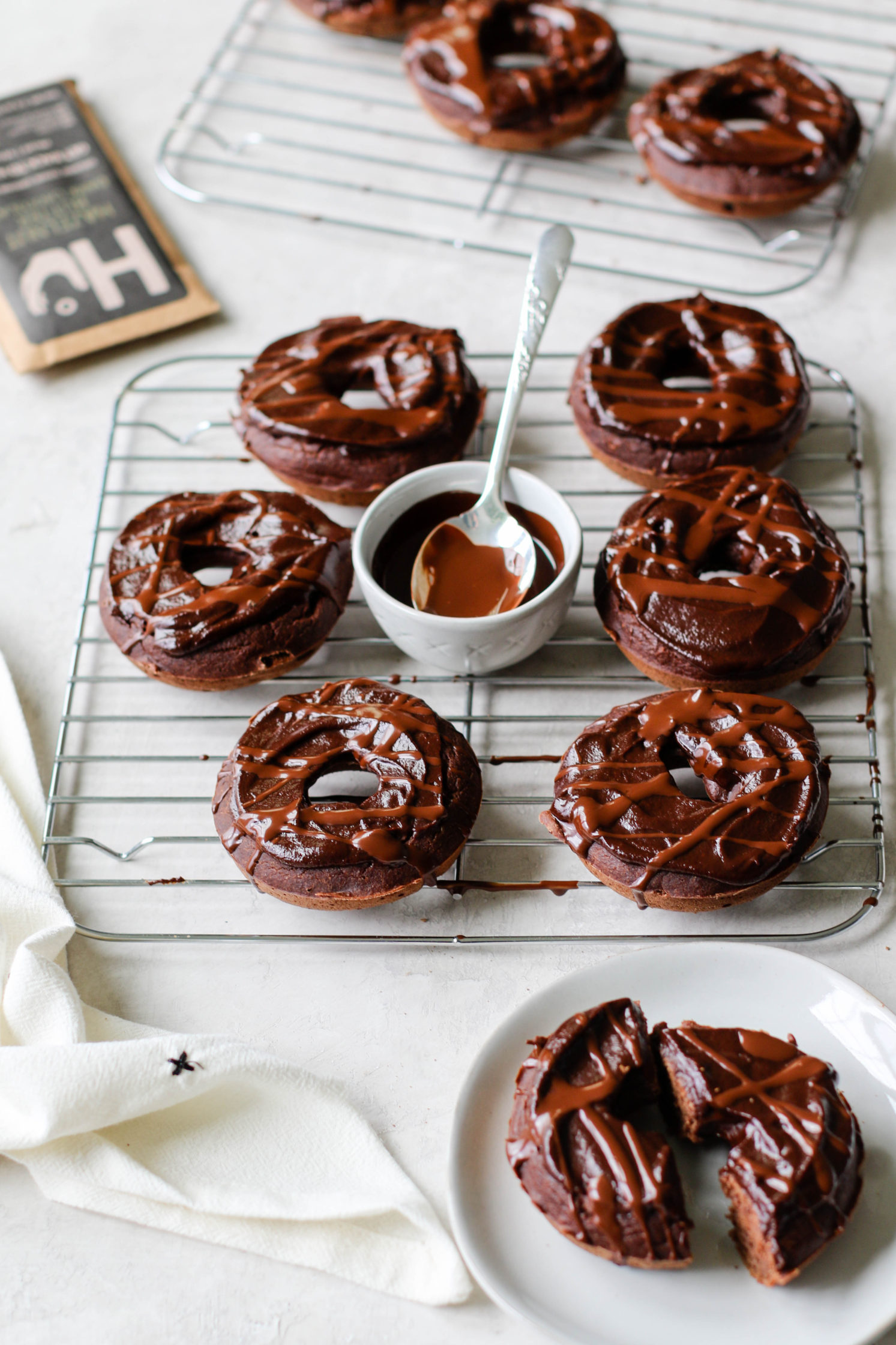 Chocolate Donuts with Chocolate Hazelnut Ganache (V, GF, OF) Flora & Vino