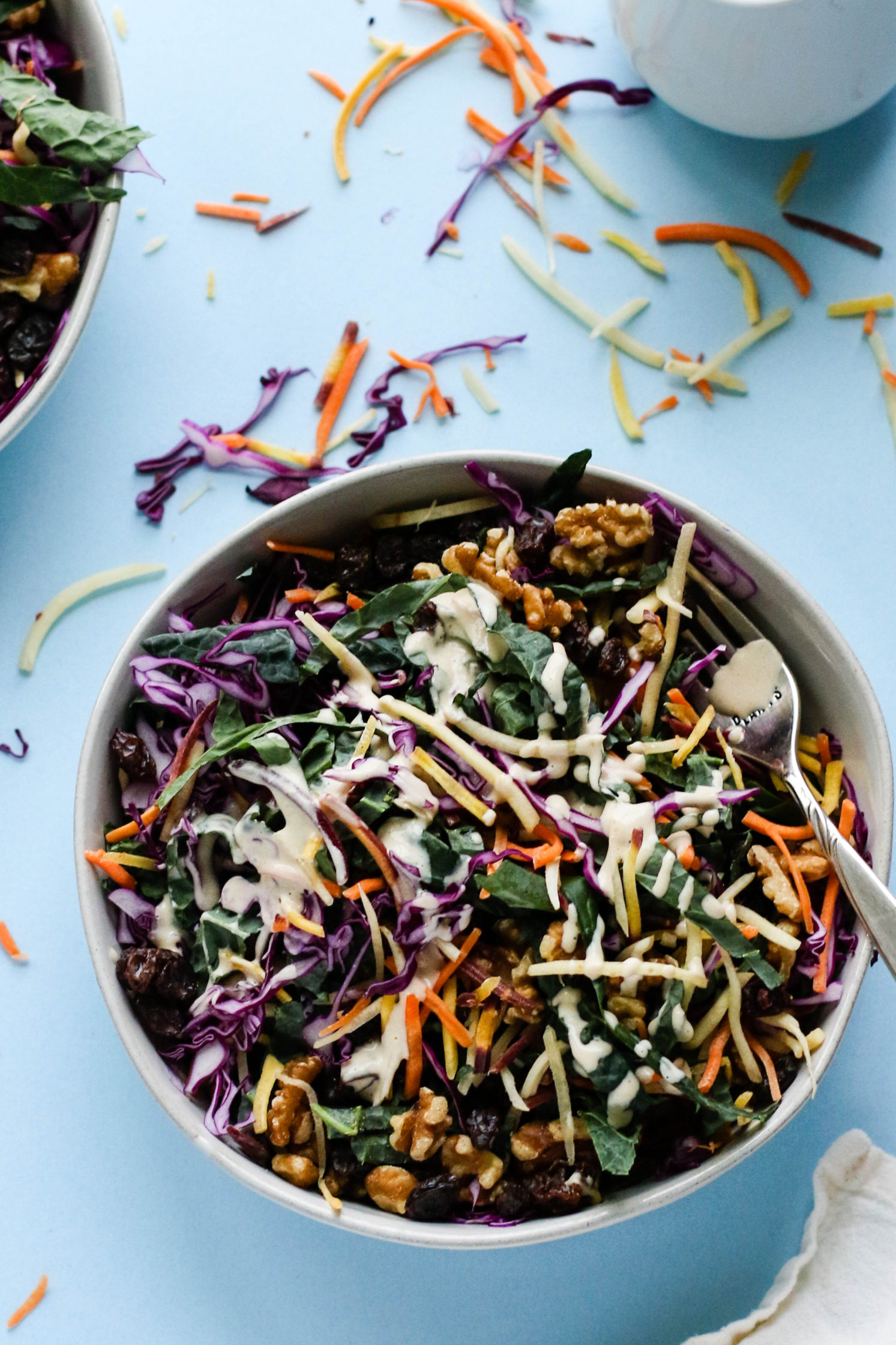 Raw Krazy Kale Salad with Miso Tahini Dressing_5 Flora & Vino