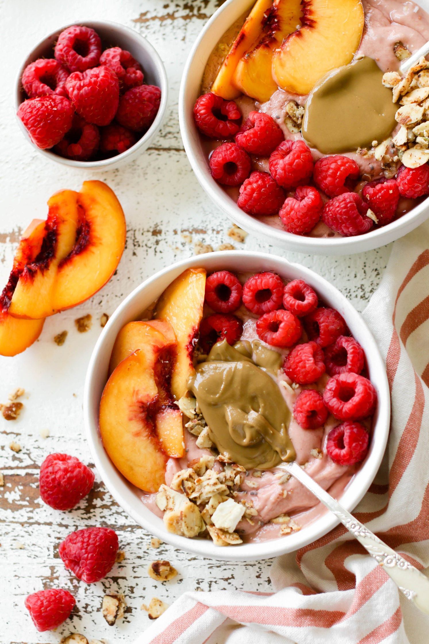 Peach Raspberry SunButter Smoothie Bowl Recipe - Flora & Vino