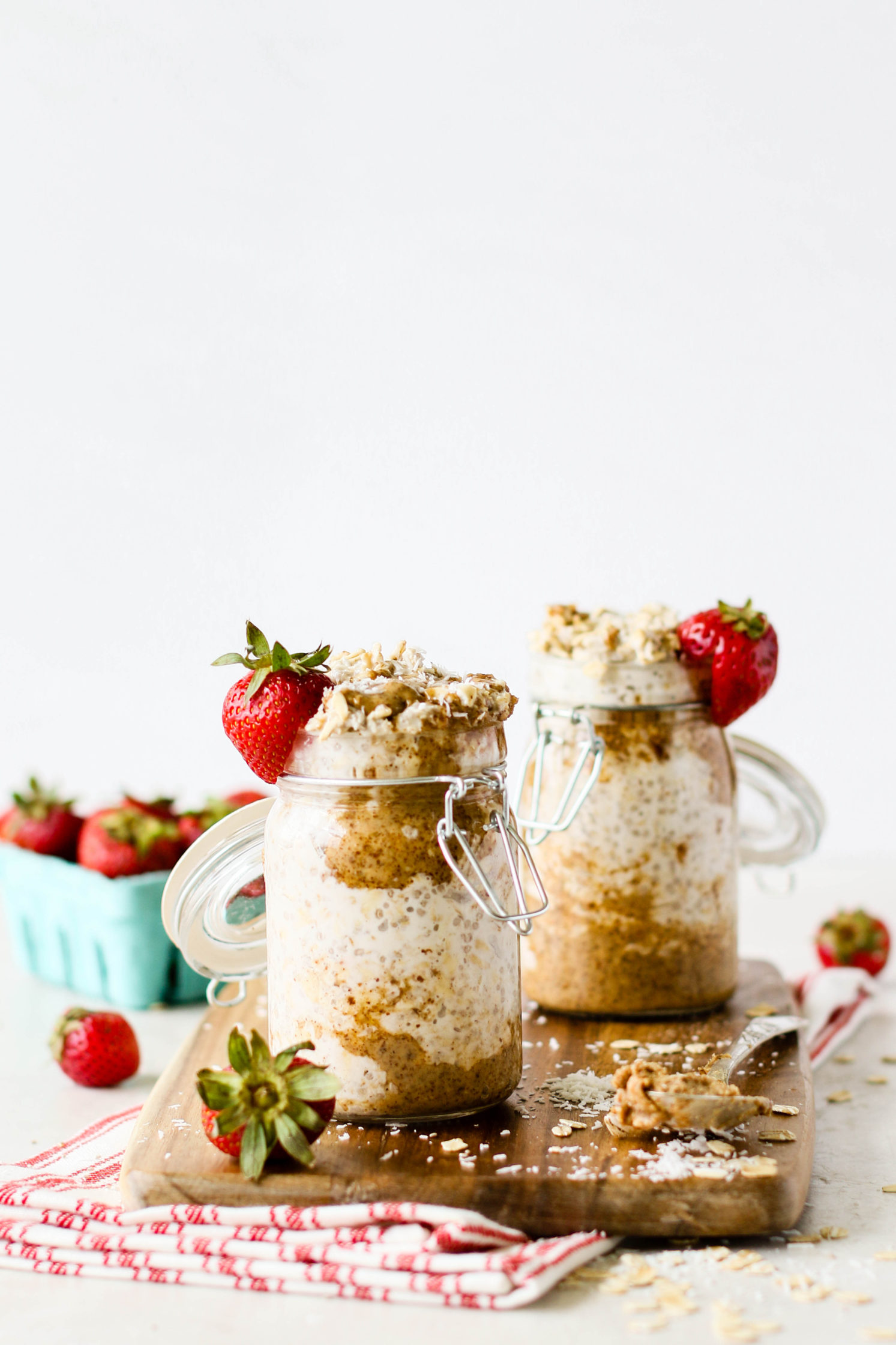 Strawberry Coconut Almond Butter Overnight Oats Recipe Flora & Vino
