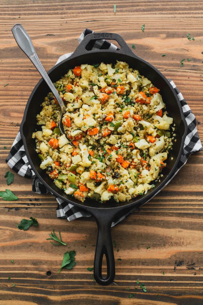Stovetop Cauliflower Rice Stuffing Recipe Flora & Vino