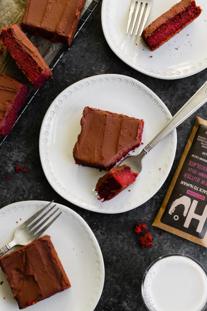 Vegan &amp; GF Red Velvet Sheet Cake with 2Ingredient