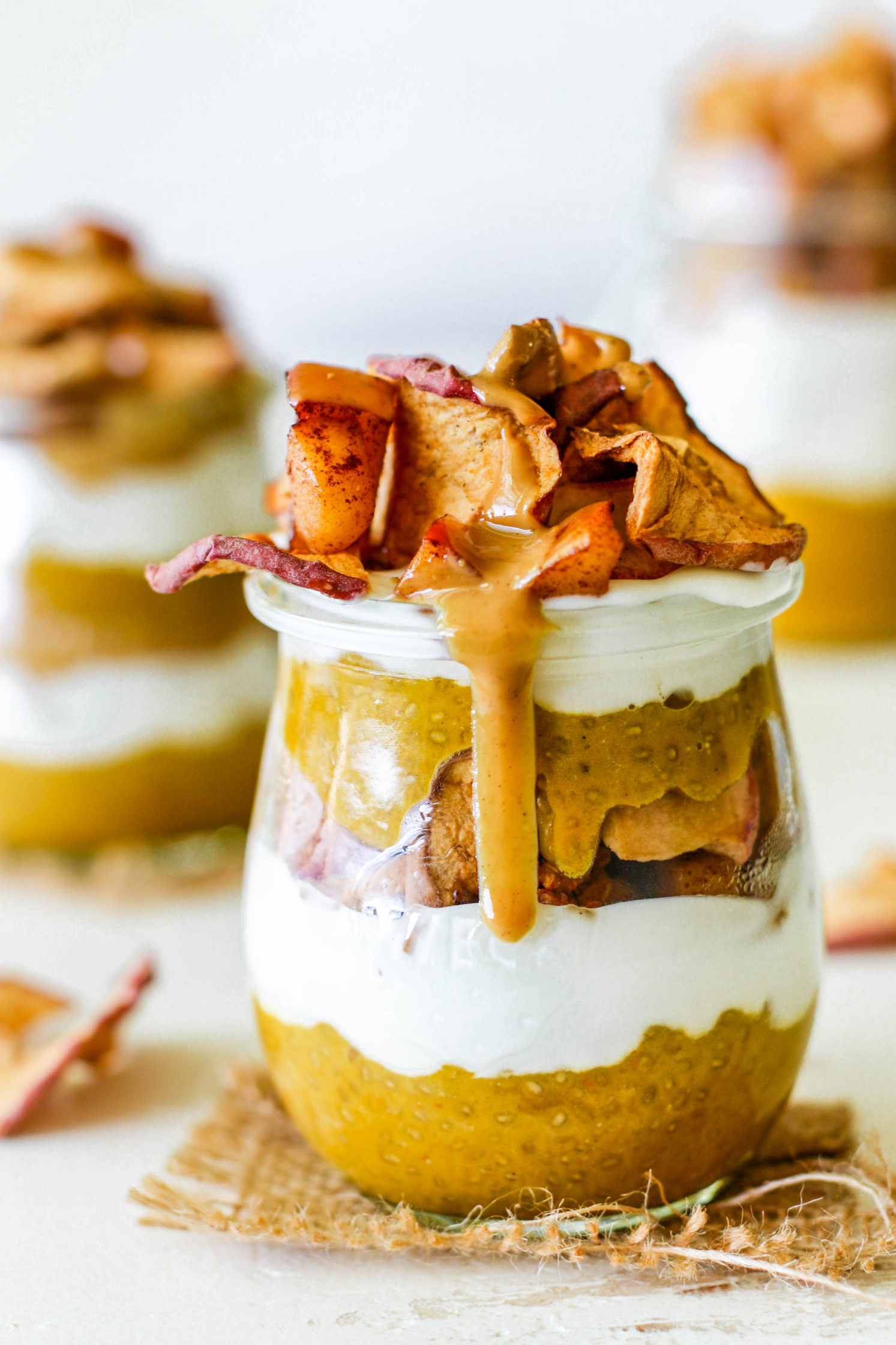 Pumpkin Chia Pudding Parfait Cups with Sautéed Apples - Flora & Vino