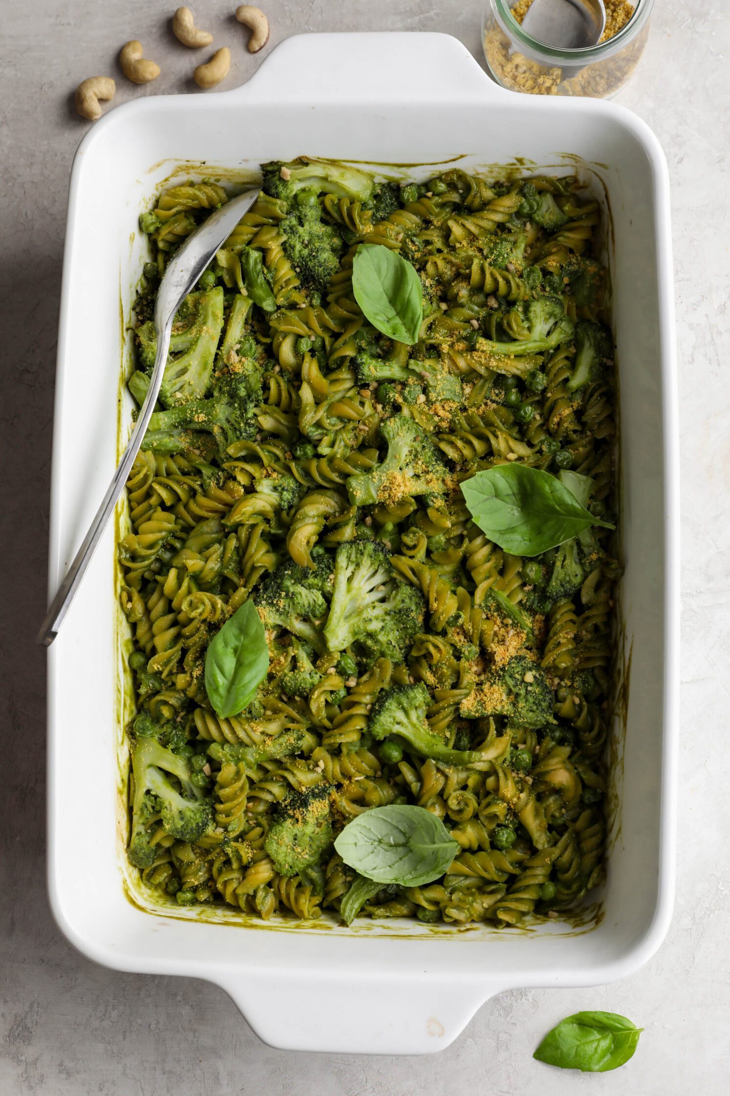 Green Pesto Pasta Casserole Recipe - Flora & Vino